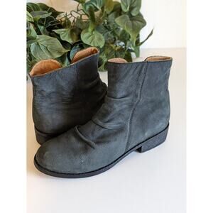 Joe's Ankle Boots Justice Leather Slouchy Boho Western Dark Gray Size 8.5